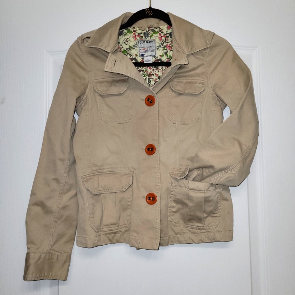 Old Navy Utility Jacket, XS, Tan